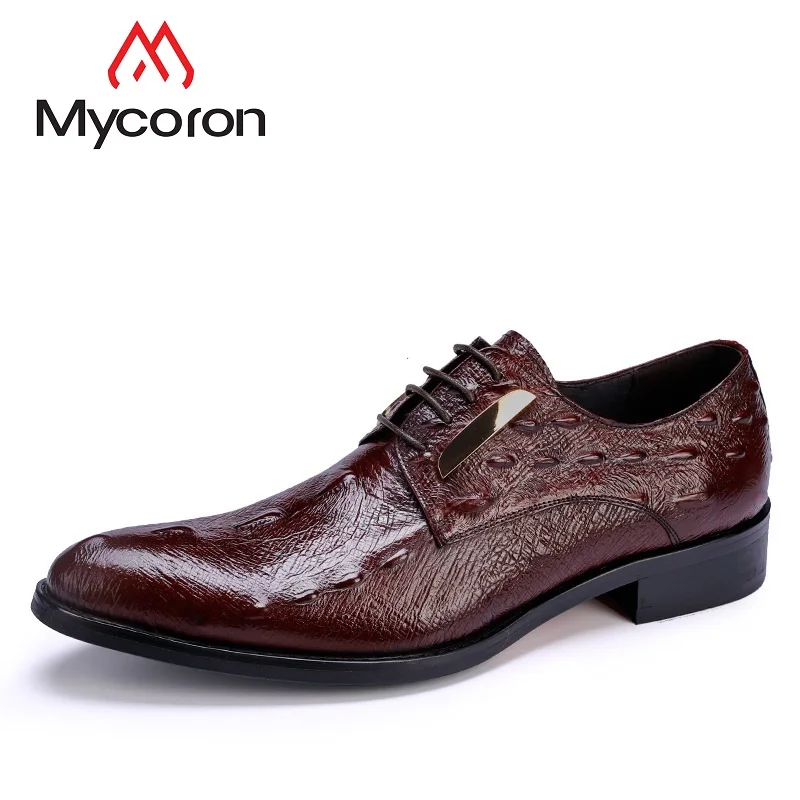 

MYCORON Men Boots Genuine Leather Men Dress Shoes Fashion Brand Men Business Formal Gentleman Men Shoe Leather Herren Schuhe