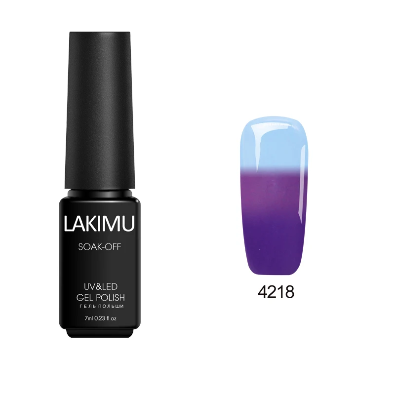Lakimu УФ-гель для ногтей длительное изменение температуры Цвет УФ-гель для ногтей смола замочить от термогель лак для ногтей, маникюр - Цвет: 4218