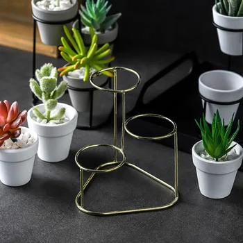 

Nordic Flowerpot Iron Ceramic Connection Art Vases Ceramic Frame Simple Tabletop Vase Home Room Garden Decor No Plant