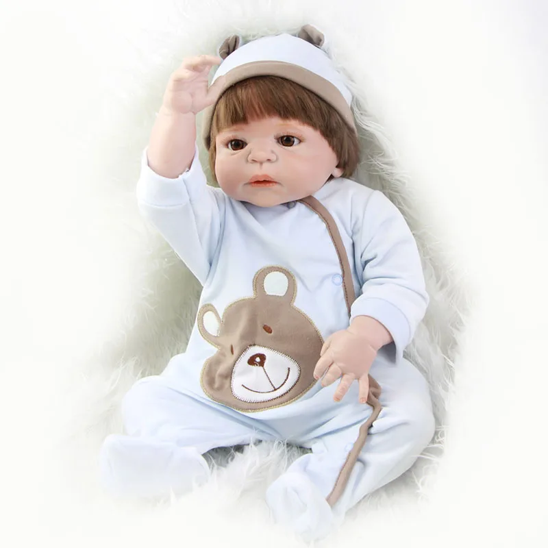 Realistic Baby Boy Reborn Silicone Vinyl Dolls Full Body 23'' 57 cm So Truly Reborn Baby Dolls Wear Baby Clothes Fashion Toys full-silicone-baby : image Realistic Baby Boy Reborn Silicone Vinyl Dolls Full Body 23'' 57 cm So Truly Reborn Baby Dolls Wear Baby Clothes Fashion Toys full-silicone-baby