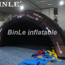 16 футов популярная черная половина оболочки воздуха igloo luna надувная купольная палатка для наружных мероприятий