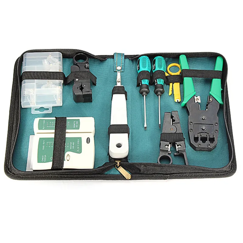 

RJ45 RJ11 RJ12 CAT5 Network Tool Maintenance Hand Crimping Kit Cable Tester Connector Crimper Plug Plier Wire Cutter Screwdriver