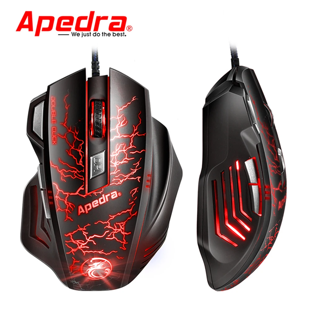 

Apedra A7 Gaming Mouse Macro Custom USB Computer Mouse 3200DPI 7 Buttons Ergonomic USB Optical Wired Game Mouse for PC Laptop