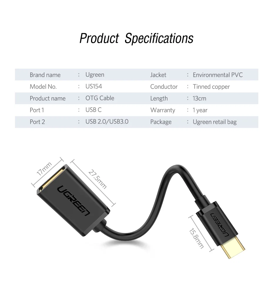 Ugreen usb type c на usb 3,0 адаптер usb2.0 Thunderbolt 3 OTG конвертер для samsung huawei oneplus Xiaomi Macbook usb c адаптер