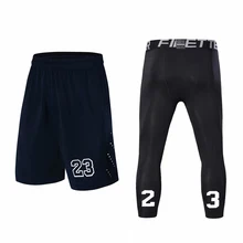 2 шт спортивные мужские шорты для занятия баскетболом для бега фитнес шорты с карманом свободные дышащие обтягивающие тренировочные костюмы шорты для бега наборы