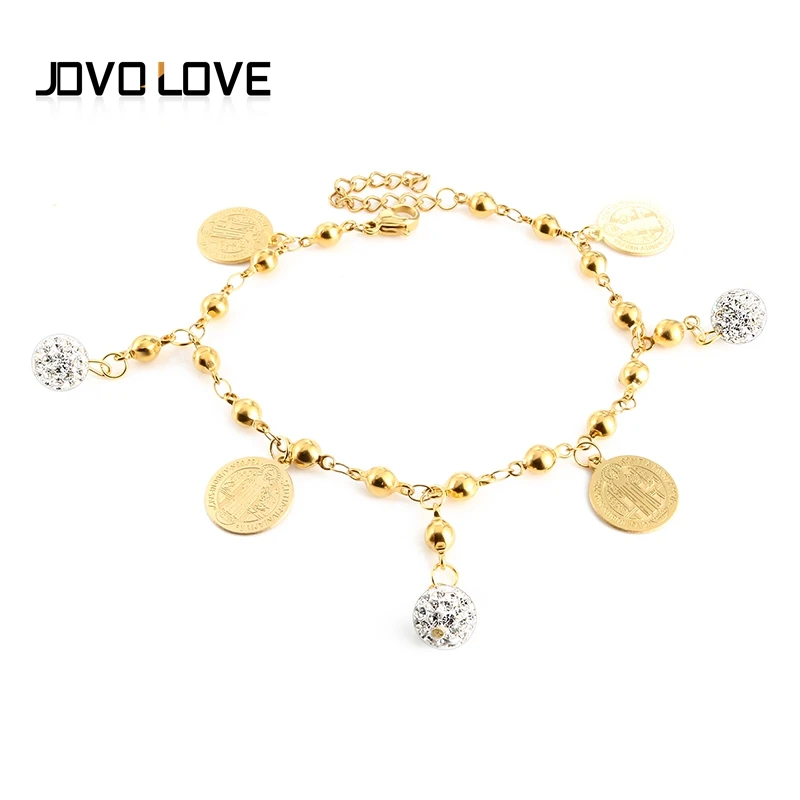 

Popular Round Tag Charm Bracelets Gold and Silver Color Fashion CZ Adjustable Link Chain Bracelets for Women Girl Gift