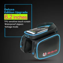 Screen Bicycle Frame Front Tube Saddle Bags Waterproof Cycling Saddle Bag Mountain For 6.2 in Cell Phone Bike Accessories