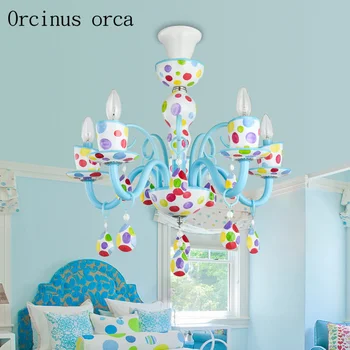 

New colorful children's room chandelier creative personality high-end art LED Princess Girl Bedroom lamp free shipping