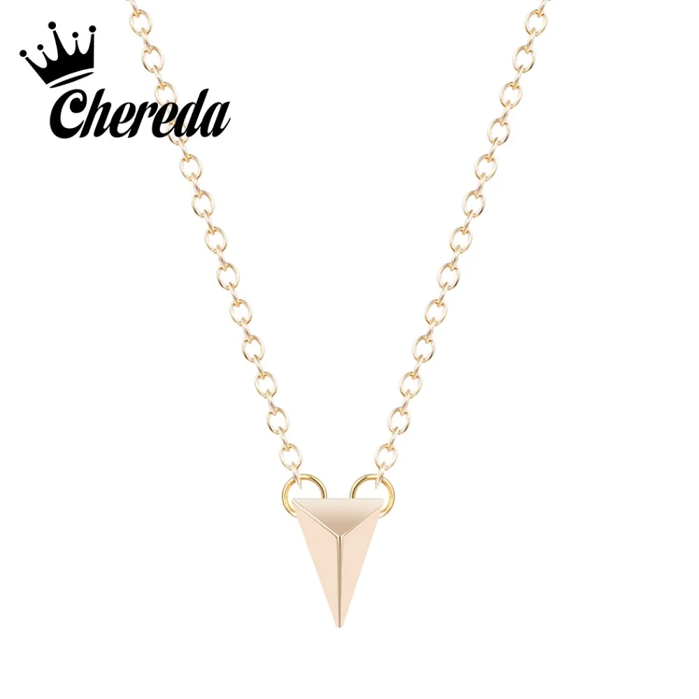 

Chereda Minimalism Simple Geometric Chain Necklace for Girl Small Pendant Jewelry Wedding Engagement Statement Accessories