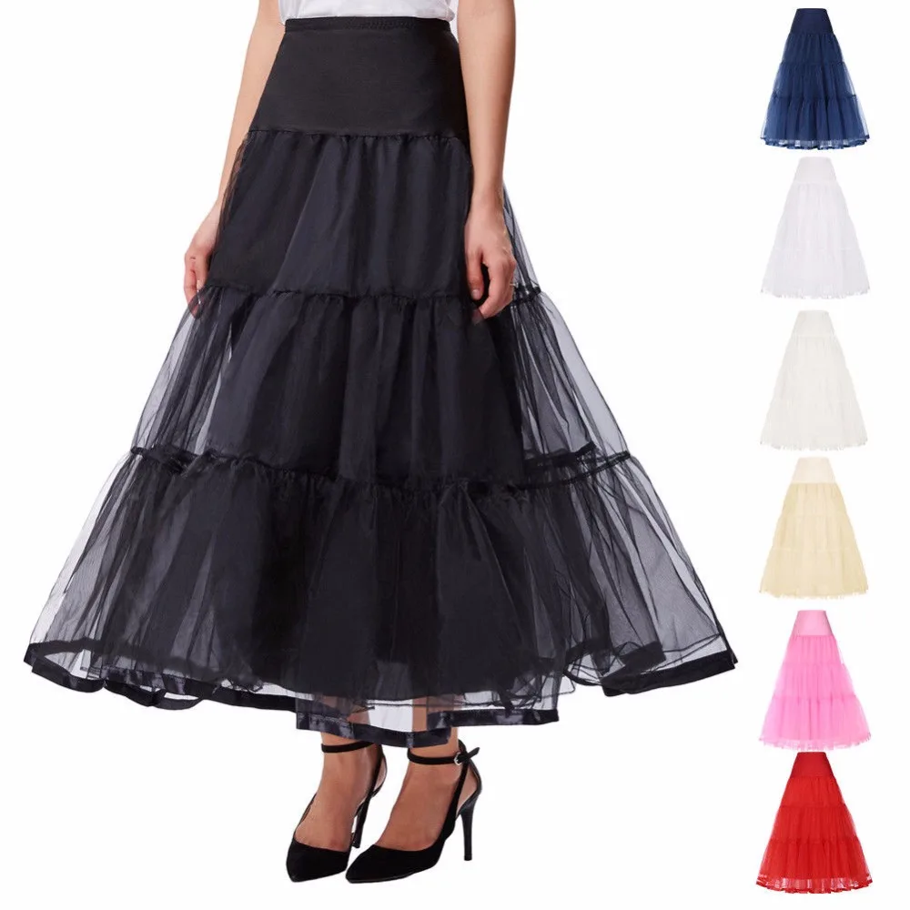 

Women Bridal Dress Two Layers Petticoat Crinoline Party Slips Long Underskirt NEW