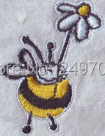

FREE Shipping lovely yellow bee logo custom embroidered patch as sew on the clothing