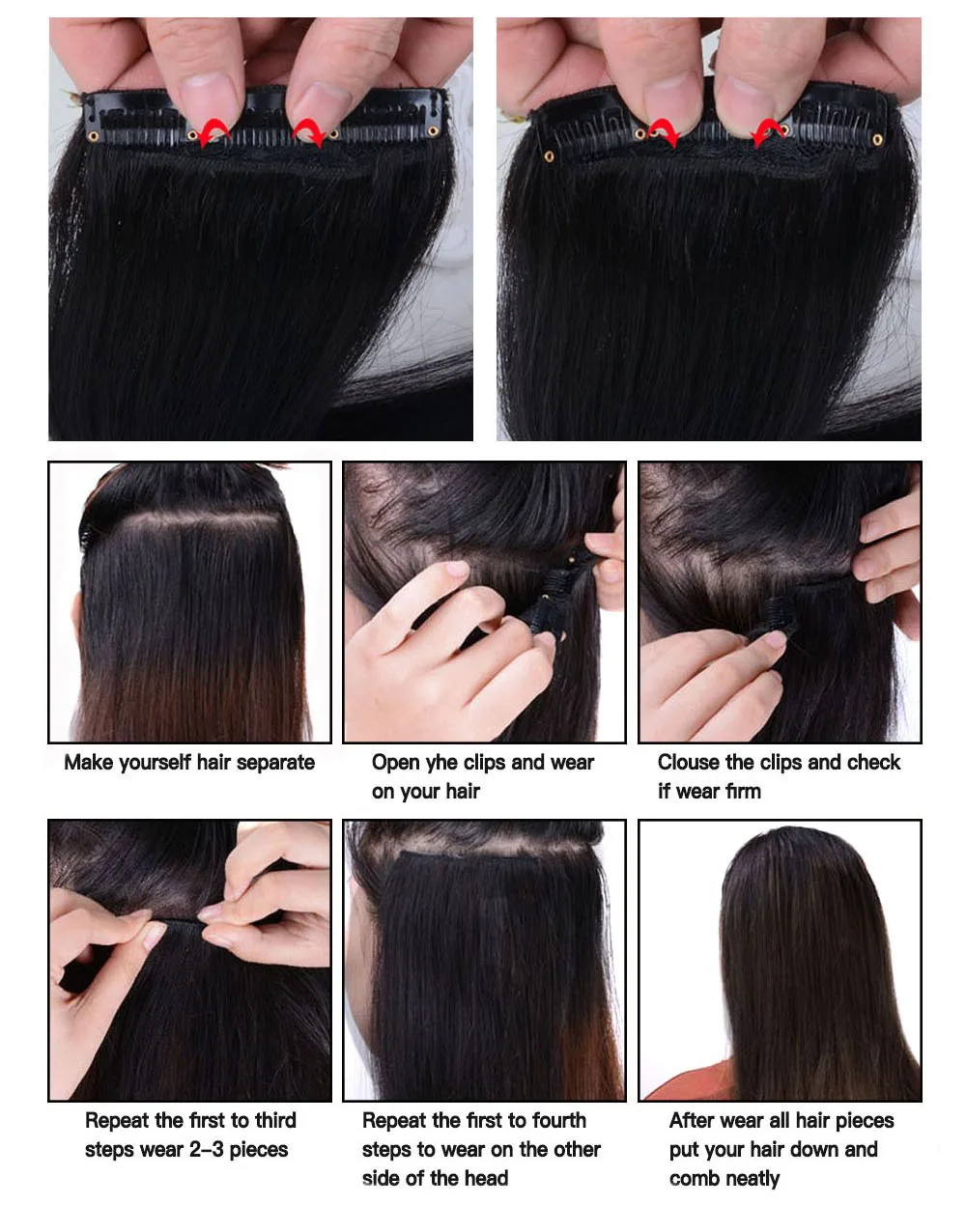 Moresoo клип в пряди человеческих волос для наращивания Бесшовные PU закрепитель в пряди волос Remy бразильские волосы 7 шт. 120 г полный набор