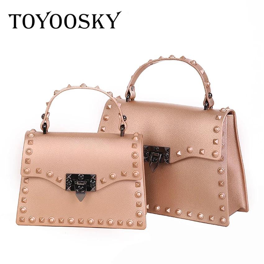 Buy TOYOOSKY New Fashion Jelly Bag Retro Rivets Women Handbags Simple Casual