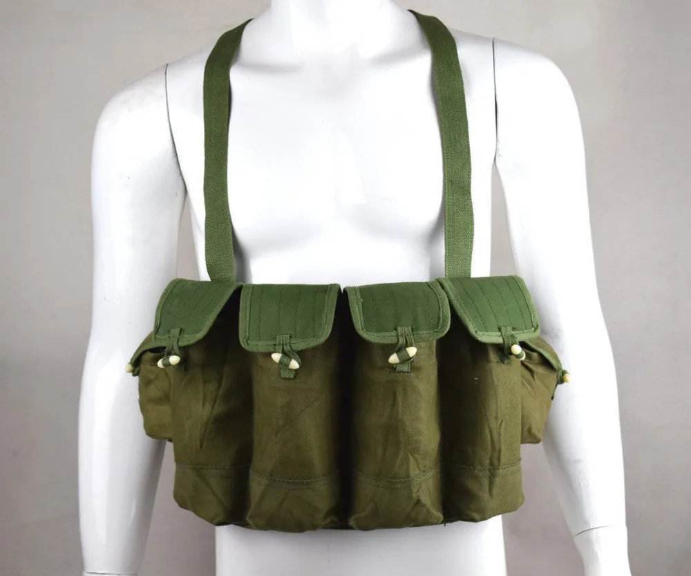

Vietnam War period Military Chinese Type 81 Ak47 Rifle Chest Rig Ammo Pouch