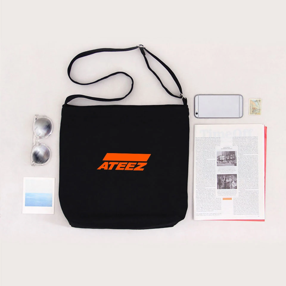 ATEEZ LOGO новые сумки для женщин новые модные сумки через плечо холщовые сумки в стиле хип-хоп Новое поступление вместительные сумки