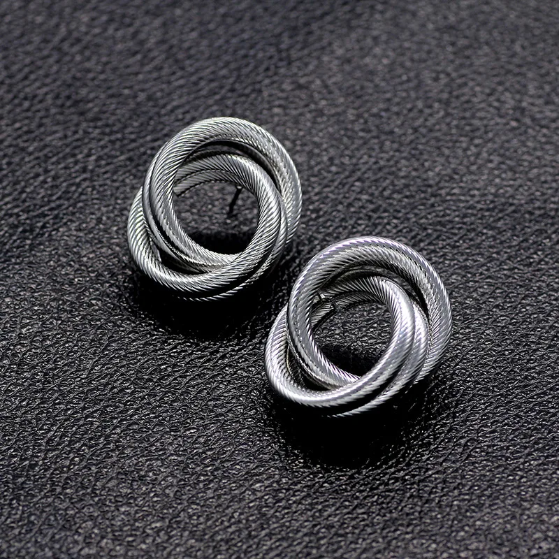 EC340 серьги гвоздики для девушек Brinco Pendientes Bijoux вращающиеся золотистые/Серебристые