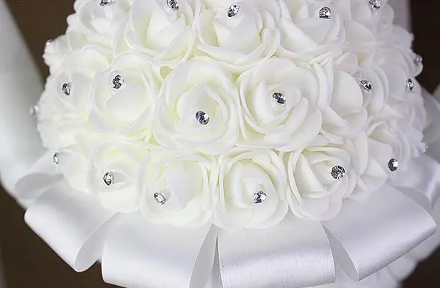 AYiCuthia boeket zijde bloemen подружки невесты свадебные Foamflowers белый свадебный букет из роз белый атласный романтический свадебный букет S21