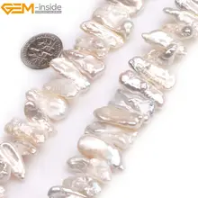 Жемчужные бусины из натурального белого, розового, серого, фиолетового цветов, жемчужные бусины Biwa с пресноводным культивированным жемчугом для изготовления ювелирных изделий 15 дюймов, DIY ювелирные изделия