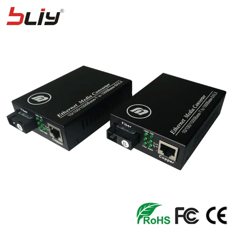 Бесплатная 1 пара gigabit fibra оптический к rj45 UTP media converter 1310/1550 волокно коммутатор ethernet
