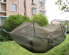 250*140cm 1 or 2 person Portable Hammock Folded Into The Pouch Mosquito Net Hammock Hanging Bed Travel Kit Camping