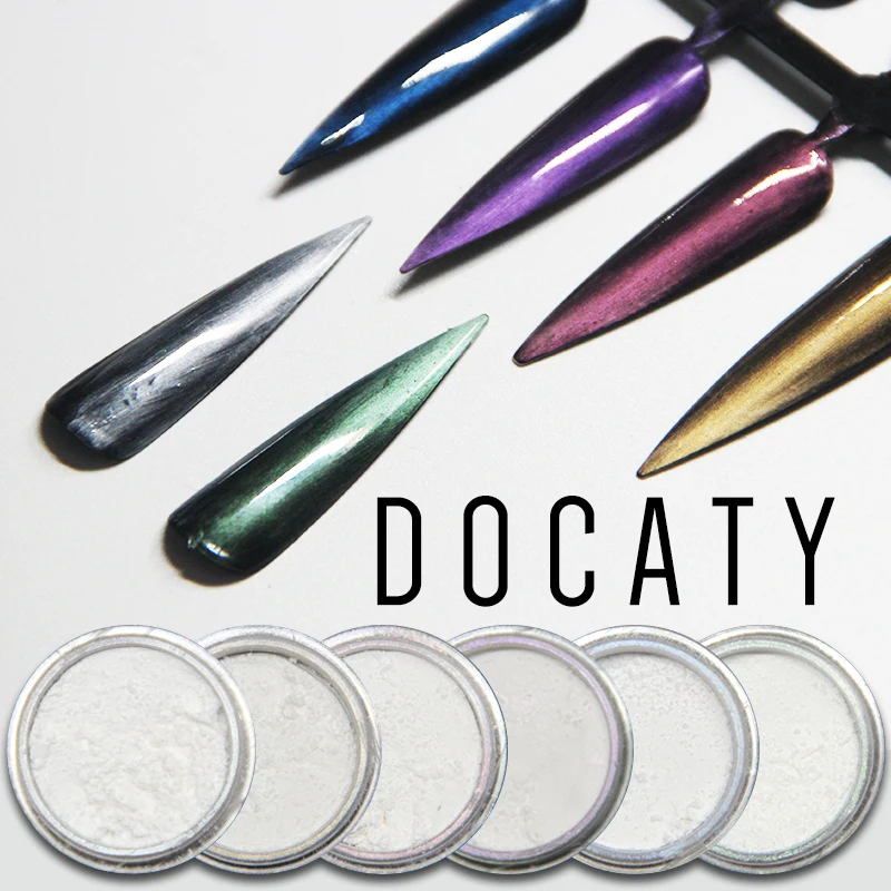 

Docaty 1g 6 Colors Nail Art Shining Rubbing for Nails Holographic Nail Glitter Powder Decoration Glitter Explosive Gel Varnishes