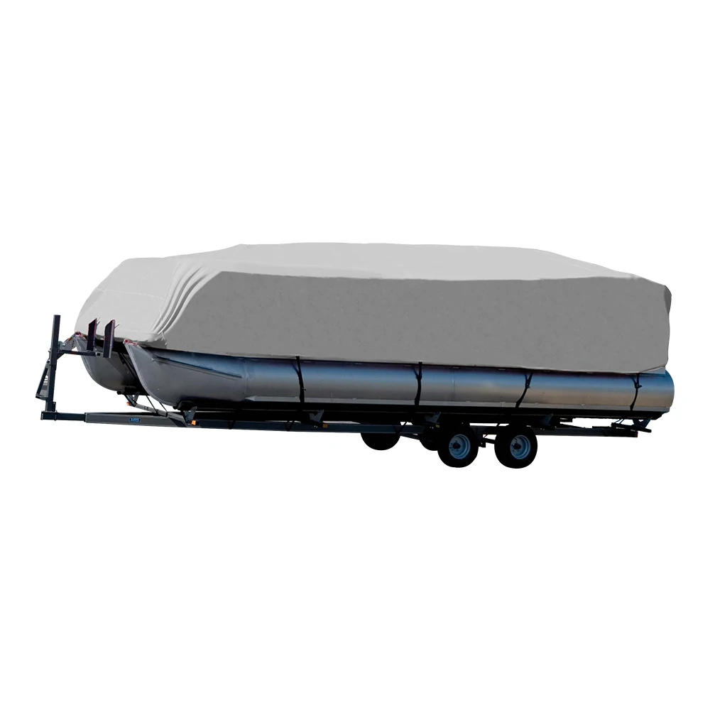 600d pu покрытием тяжелых trailerablepontoon Чехлы для лодки, 17'-20'x9", высокое качество Водонепроницаемый Чехлы для лодки, с 10 ловушки