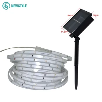 

Newest SMD2835 Solar Led Strip Waterproof IP67 solar lamp 1600mAh 3 Modes lighting Tape Ribbon Outdoor lighting decoration