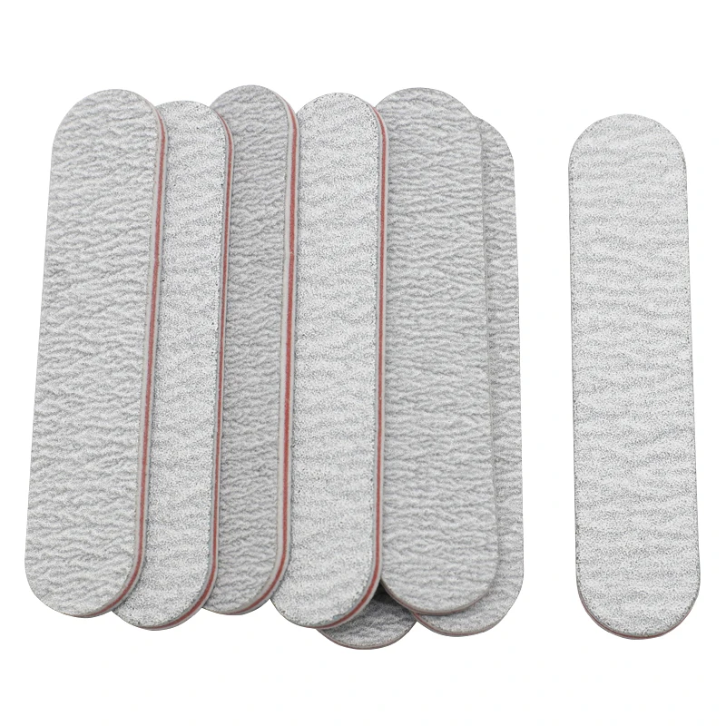 Ferramentas da Arte para Unhas Cinza Mini Unha Arte Lixa Arquivo Polonês Arquivos Manicure Dupla Face Cal um Ongle 9*2cm 100pcs 5 Lixas e polidores de unha