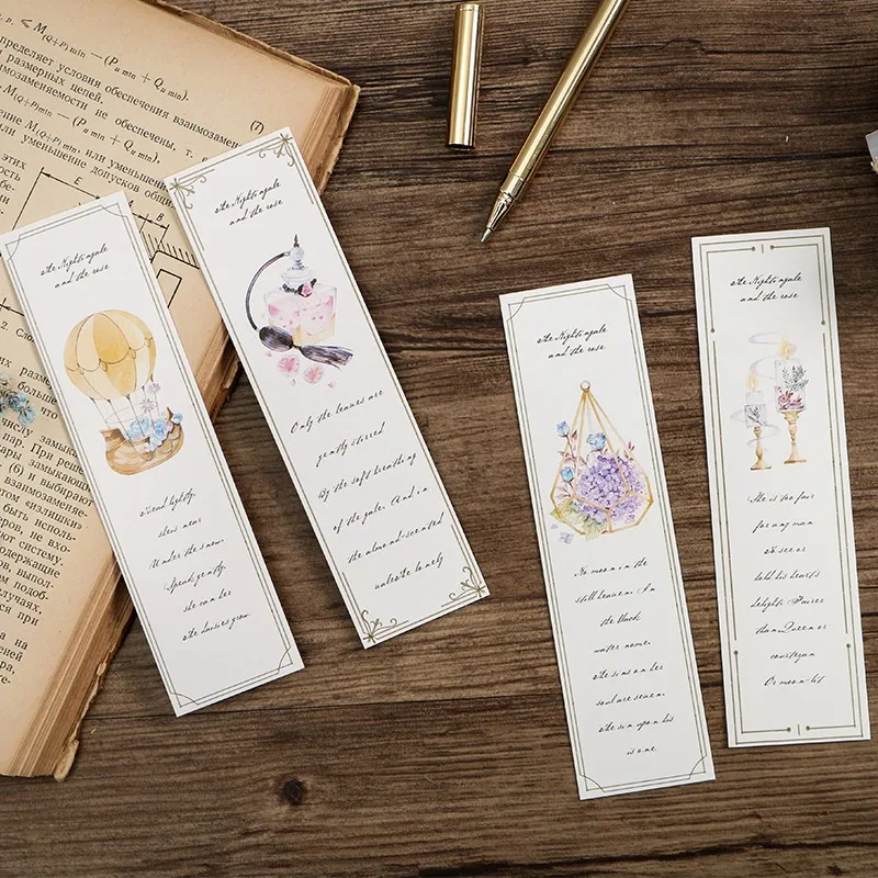 

30 pcs/box Nightingale and rose English beautiful paper bookmarks book holder message card kids kawaii stationery school supplie