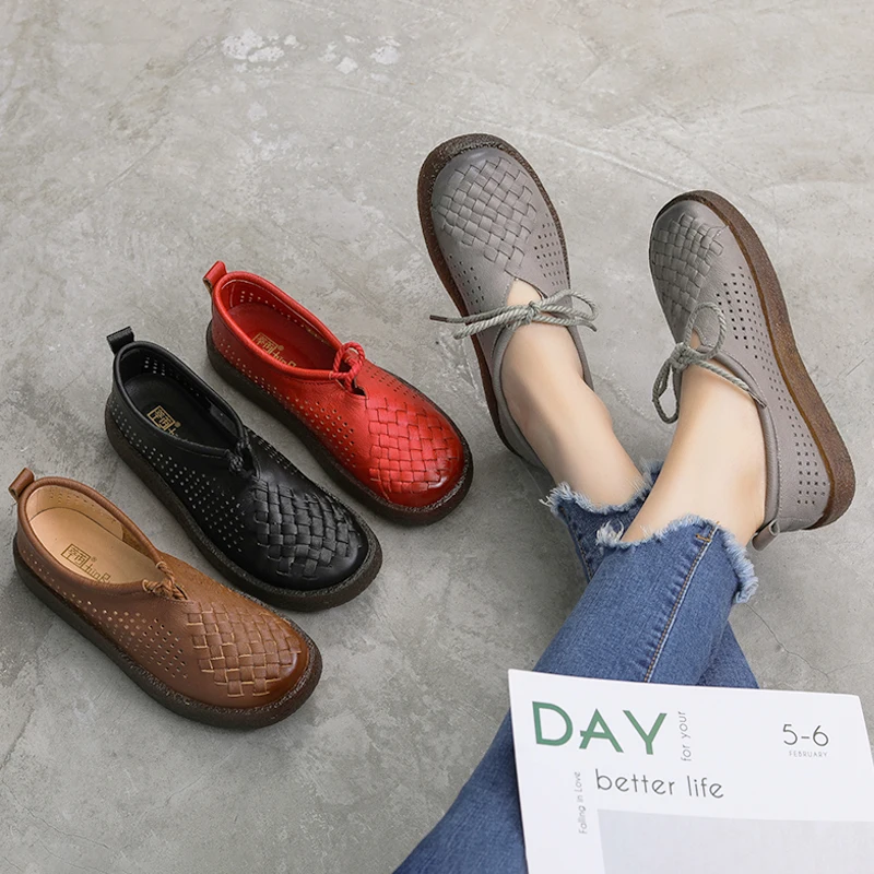 font b Women s b font Sandals 2019 Summer Genuine Leather Handmade Ladies font b