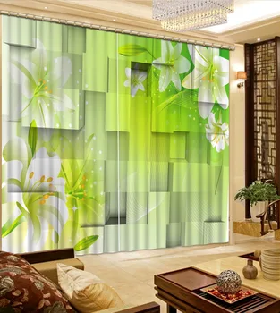 

Customize Blackout Curtains Living room Bedroom Bedding room 3D Curtains Curtain Window Room Creative flower
