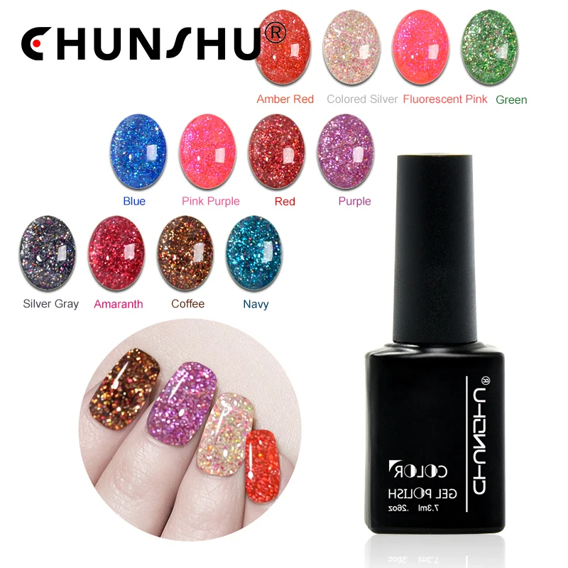 

12 Pcs/Set Nail Gel Semi-Permernent Varnish Gel Nail 12 Rainbow Color Soak Off UV Led Lamp Nail Lacquer Professional DIY Design