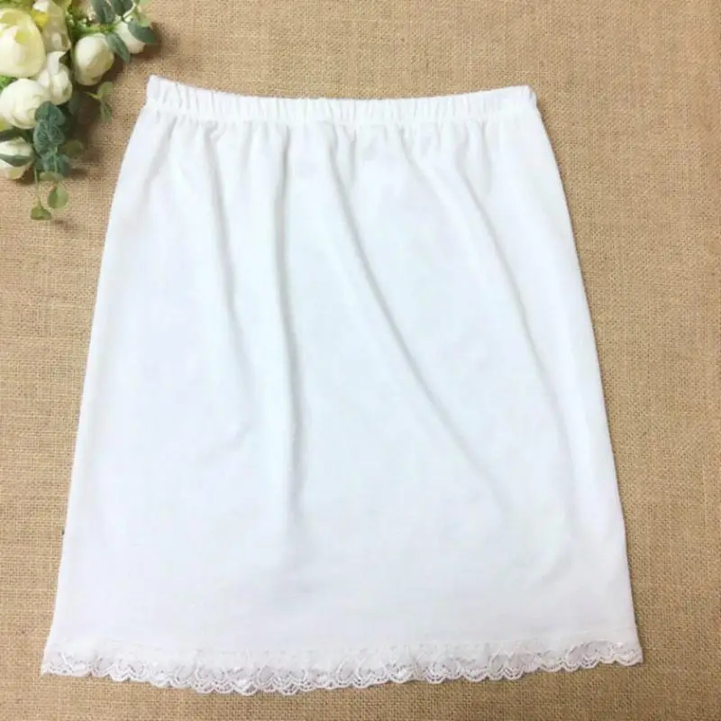 Women Waist Slip Lady Black White Short Underskirt Soft And Comfortable Cotton Length 40cm Petticoat Half Slips New YYY9381 leather skirt Skirts