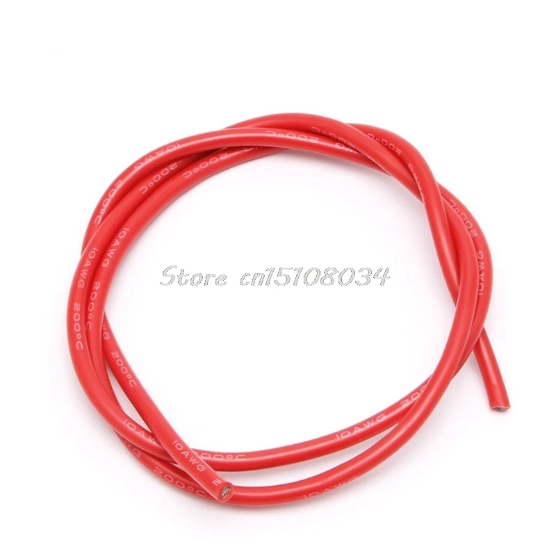 10 AWG Калибр провода силиконовые гибкие медные многожильные кабели для RC черный красный S08 и Прямая поставка