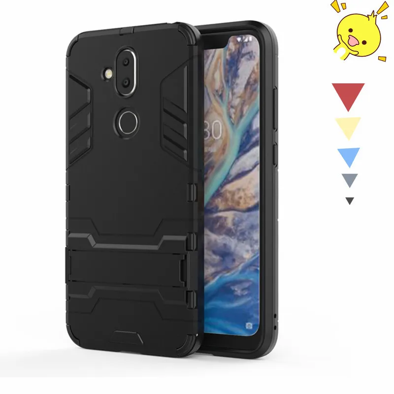 

For Nokia 7.1 Plus Case For Nokia 7.1 Plus Cover Soft Silicone + Plastic Kickstand Case For Nokia 7.1 Plus Funda Coque Capa