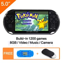 5 Inch Screen 8G Handheld New Video Game Console Built-in 1200+ Games for gba/gb/snes/nes/sega Console for Kids Educational Toy