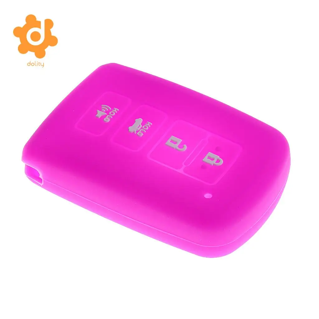2pcs Silicone Car Key Shell Case Cover for Toyota Avalon RAV-4 Purple+Yellow