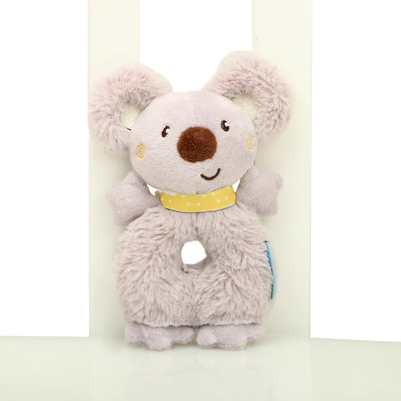 Cute creative baby rattle koala hand ring plush soft toy built-in ring ball exercise grasping hearing toy suitable for 3m+