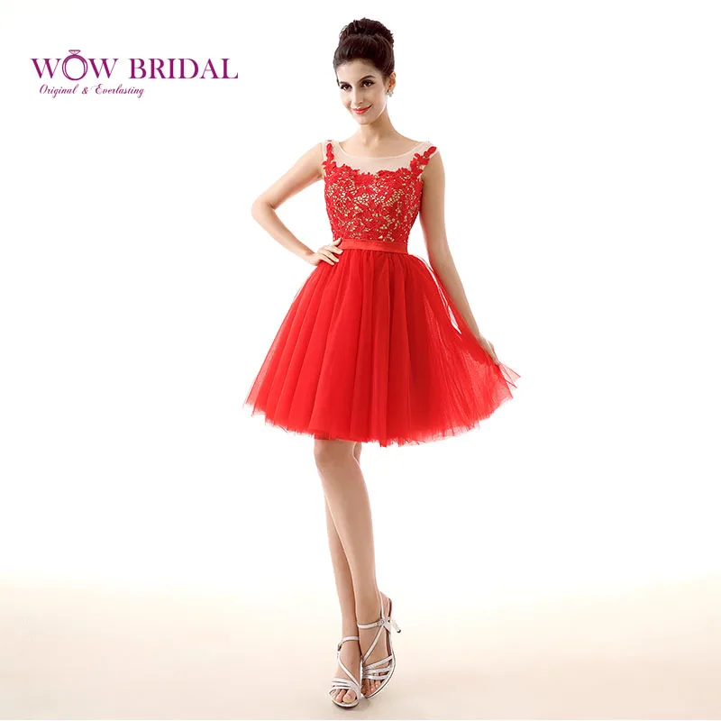 Dillards Sexy Red High Appliques Red Cocktail Party Dresses, 45 OFF