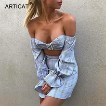Articat Manga Alargamento Strapless Mulheres Vestido de Verão 2018 Duas Peças Set Backless Bodycon Mini Vestido Casual Curto Praia Vestidos