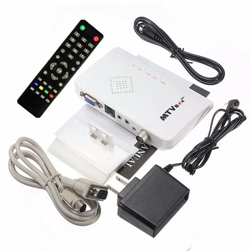 

Mayitr VGA Line TV Boxes LCD External PC TV BOX Digital Program Receiver Tuner HDTV HD 1080P+Speaker