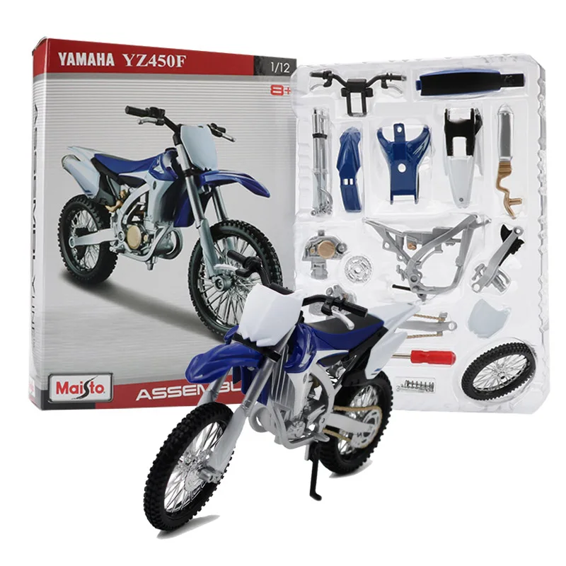 Maisto, модель мотоцикла из 1:12 сплава, игрушка, DIY Модель, строительные наборы, CBR600RR, YZF-R1, монстр 696, модели двигателя, игрушки для детей - Цвет: YZ450F
