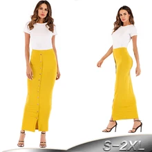 Большие размеры Faldas Mujer Moda Весенняя Абая, для мусульман длинная высокая посадка на пуговице облегающая юбка Jupe Femme Юбки Женская одежда Ropa