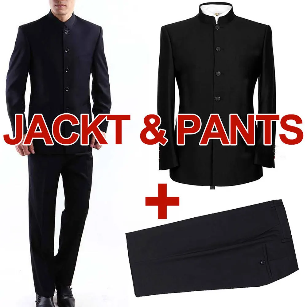 2018 Brand Men Suits Big size Chinese Mandarin Collar Male Suit Slim Fit Blazer Wedding Terno Tuxedo 2 Pieces Jacket & Pant 2018 Brand Men Suits Big size Chinese Mandarin Collar Male Suit Slim Fit Blazer Wedding Terno Tuxedo 2 Pieces Jacket & Pant