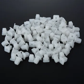 

100PCS 8mm White Square Auto Fasteners Auto Bumper Fastener Rivet Retainer Push Engine Cover Fender Car Door Trim Panel Clips