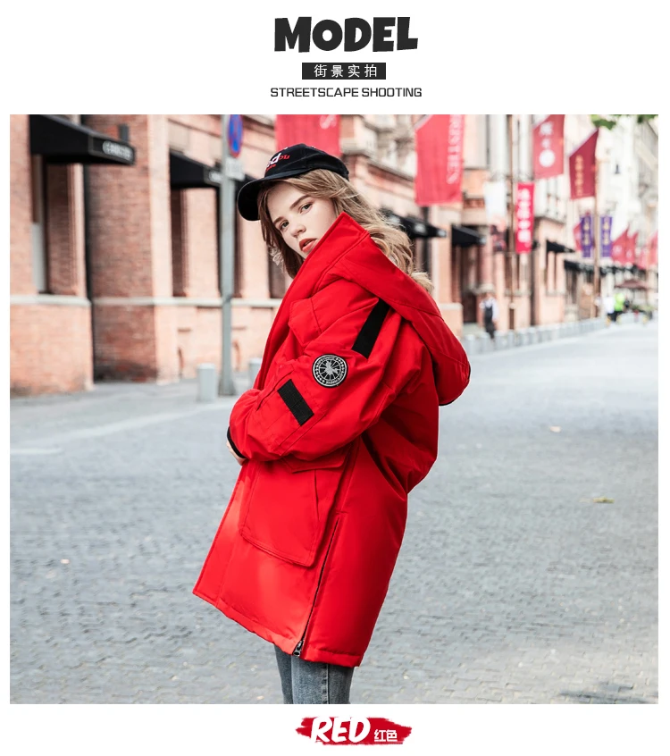 Women Winter Down Jacket Long Padded Coats For Female Zipper Loose Outwear Jackets Big Pockets Hooded Winter Coats AS041 (6)