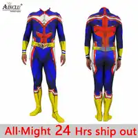 All Might Cosplay Costume My Hero Academia Boku no Hero Academia 3D Print Lycra Adult Kids Full Body Zentai Bodysuit Men/Women