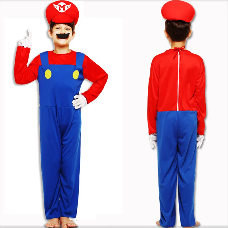 Детский Забавный костюм для косплея Super Mario Luigi кружевное платье с шляпой Детский костюм для вечеринок, милые детские костюмы