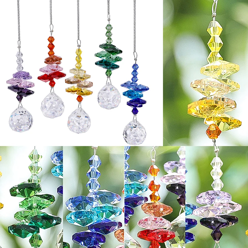 H& D чакра окна Suncatchers Радуга коллекция орнамент 20 мм кристаллическая Призма люстры мяч дома Висячие капли декор, упаковка из 5