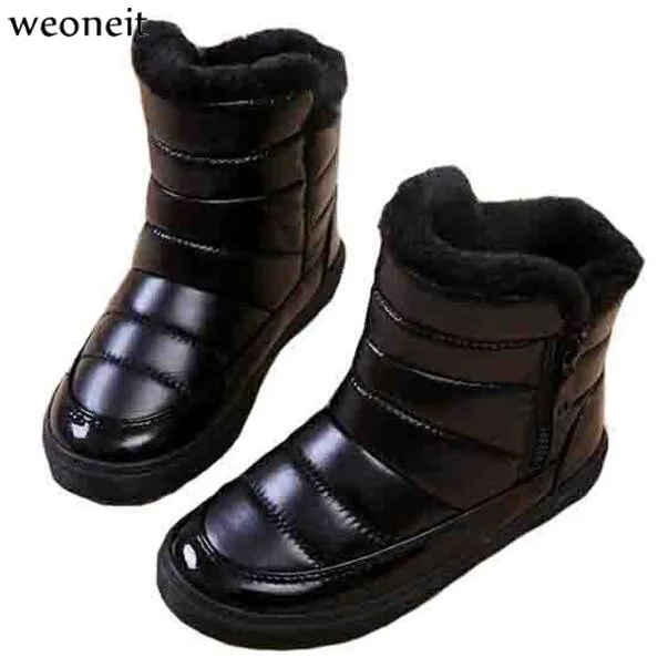 

Weoneit Winter Baby Boys and Girls Shoes Kids New Fashion Snow Boots Warm Cotton Black Red Shoes Children Clothing CN 25-37